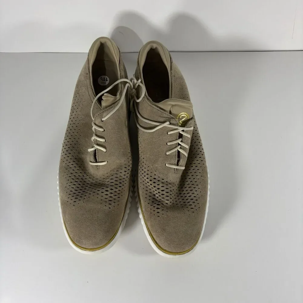 Cole Haan 2.Zerogrand Laser Wingtip Oxford Lined Warm Stucco Suede C35749 11.5M
